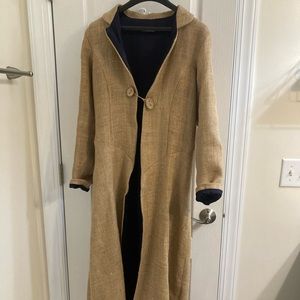 Full length burlap coat